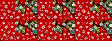 Çiçekli karalama şeklinde Raster çiçek deseni. Kibarca, kırmızı renkte yaz çiçekleri. Raster illüstrasyonu.