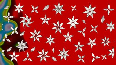 Çiçekler, dallar, bitkiler ve çiçekler. Raster illüstrasyonu. El çizimi. Güzel kumaş deseni.