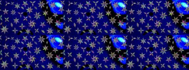 Mavi renkli çiçekler. Raster illüstrasyonu. Çizim çiçek deseni duvar kağıdı için kullanılabilir.