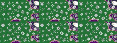 Üzerinde yeşil renkte karalamalar olan çiçek desenleri çiz. Raster illüstrasyonu.