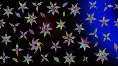 Tatil havası. Siyah renkli çiçekler. Nazik romantik baskı. Raster güzel bir çiçek deseni çizmiş. Bahar mevsimi.