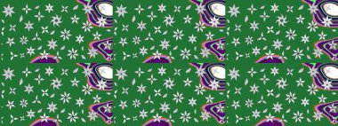 Üzerinde yeşil renkte karalamalar olan çiçek desenleri çiz. Raster illüstrasyonu.