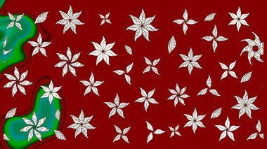 Düz Çiçek Elementleri Tasarımı. Renkli Bahar Teması eskiz kalıbı. Süslü kumaş deseni. Raster illüstrasyonunda çiçek deseni çizimi.