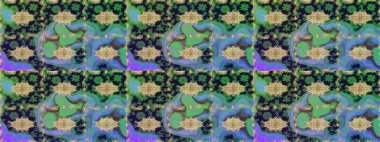 Düz elle çizilmiş klasik koleksiyon. Altın elementlerle yeşil renklerde altın desen. Arkaplan, kumaş, altın duvar kağıdı. Raster altın eskiz deseni.