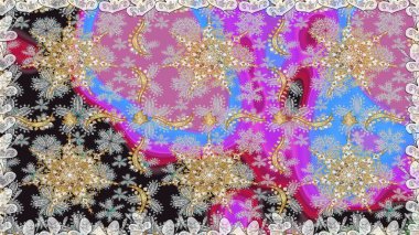 Gri renklerde, altın elementlerle kusursuz desen. Klasik raster sarısı, kusursuz desen. Klasik klasik klasik arka plan. Geleneksel oryantasyon süsü.