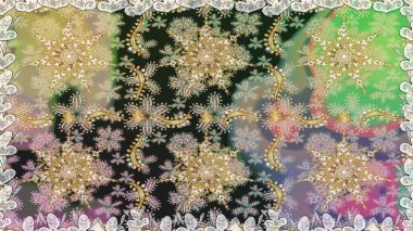 Klasik raster sarısı, kusursuz desen. Çiçek süsü kumaş deseni, cam, çiçek desenli altın elementli, nötr renklerde metal..