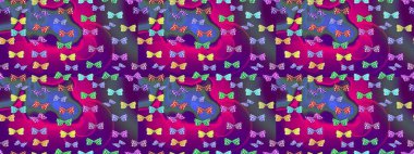 Kızlar, erkekler, elbiseler, duvar kağıtları için soyut çizim kalıbı. Kelebek, kanat, neon renkli yaratıcı raster arka plan. Tekstil ve kumaş için komik kelebek deseni. Moda tarzı.