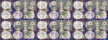 Çizim çiçek deseni duvar kâğıdı olarak kullanılabilir. Gri, nötr ve mor renkli çiçekler. Raster illüstrasyonu.