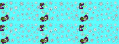 Raster illüstrasyonu. Raster deseni. Küçük çiçekteki sevimli çiçek deseni. Nazikçe, yaz çiçekleri mavi renklerde.