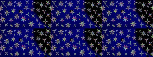 Mavi renkli çiçekler. Renkli Bahar Teması eskiz kalıbı. Düz Çiçek Elementleri Tasarımı. Sevimli çiçek raster deseni.