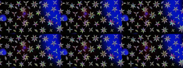 Siyah renkli çiçekler. Raster illüstrasyonu. Raster illüstrasyonu. Asya tekstil tarzında. Çiçek desenini çiz.