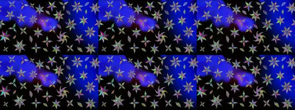 Tropik çiçekler. Siyah renkli çiçekler. Gömlek çizimi Arkaplan Deseni.