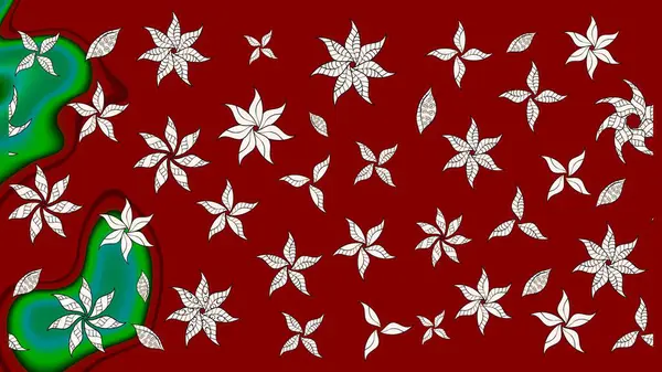 Düz Çiçek Elementleri Tasarımı. Renkli Bahar Teması eskiz kalıbı. Süslü kumaş deseni. Raster illüstrasyonunda çiçek deseni çizimi.