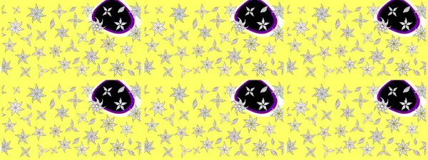 Varicoloyellow Raster çizimi. Küçük çiçekteki sevimli çiçek deseni. Birçok sarı soyut çiçekli tropikal çizim deseni.