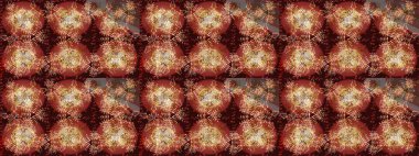 Noel ve yeni yıl moda baskıları için tatil tasarımı. Kahverengi, kırmızı ve bej renkler. Raster illüstrasyonu. Kar tanelerinin soyut arkaplanlı Noel deseni.