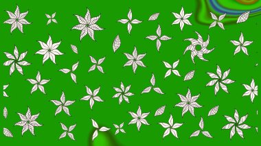 Raster - stok. Yeşil çiçekli eskiz deseni, suluboya çiçek deseni, sevimli çiçek, duvar kağıdı, kart veya kumaş için fayanslı.