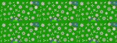 Çiçeksel fantezi tasarımı ve parlak bir arka plan çizimi. Renkli Bahar Teması eskiz kalıbı. Düz Çiçek Elementleri Tasarımı.