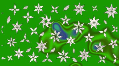 Çiçekli, yapraklı, çiçek desenli eskiz. Raster illüstrasyonu. El çizimi.