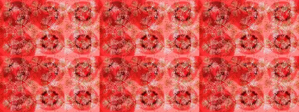 Bokeh kırmızısı, pembe, portakallı ve kar taneli dekoratif Noel arkaplanı. Raster illüstrasyonu.