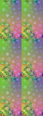 Klasik çiçek tasarımı elementleri. Yeşil kıvırcık çiçekler yeşil renkte şekillenir. Raster illüstrasyonu.