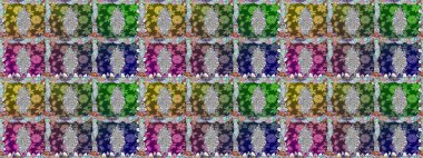 Tekstil için dikişsiz suluboya desen. Elle çizilmiş çiçek deseni (fayans). Sevimli çiçekleri, desenleri, yeşil renkleri olan renksiz desenler..