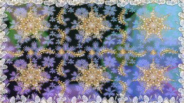 Paisleys zarif çiçek desenli dikdörtgen arka plan duvar kâğıdı illüstrasyonlu klasik stil, modern 3D çizgili sanat altın ve gri desenli çiçek yaprakları ve süslemeleri..