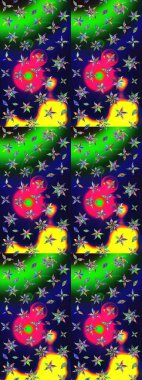 Güzel karalamalı çiçek desenli çizim. Küçük çiçekteki sevimli çiçek deseni. Güzel kumaş deseni. Raster illüstrasyonu.