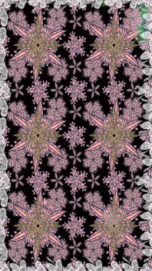 Vadinin çiçekleri siyah renklerde. Çiçeksiz desenlerin çizimi.