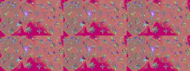 Organik motif arka planı. Çizim kalıbı. Raster illüstrasyonu. Ultraviyole kumaş deseni.