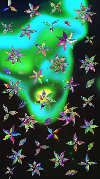 Renkli Bahar Teması eskiz kalıbı. Düz Çiçek Elementleri Tasarımı. Raster Modaya uygun kumaş deseni. Gri renkli şirin çiçek deseni.