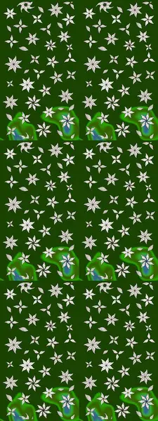 Raster Illustrasyon 'daki Çiçek Deseni' nin son moda çizimi. Renkli Yaz Temalı eskiz kalıbı. Güzel kumaş deseni. Düz Çiçek Elementleri Tasarımı.