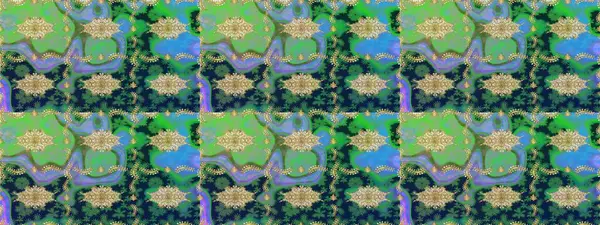 Senin tasarımın için, duvar kağıdı. Altın renkli çizim çizimi. Altın çiçekli yeşil renklerde altın eskiz deseni. Raster geometrik arkaplanı.