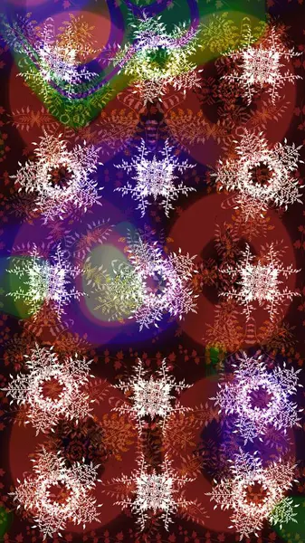 Kar tanesi süsleme deseni. Raster illüstrasyonu. Kar taneleri deseni. Renkli arka planda izole edilmiş kar tanelerinin düz tasarımı. Kar taneleri arkaplanı.