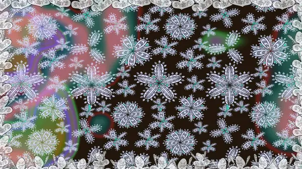 Tekstil, tebrik kartı, boyama kitabı, telefon kılıfı baskısı için kullanılabilir. Kızılderili desenli desenli desenli şal deseni. Etnik Mandala süsü. Raster Henna dövme stili.