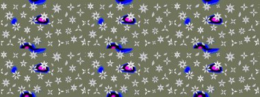 Yeşil renkte güzel çiçekler, suluboya desenli, duvar kağıdı, kart ya da kumaş için fayanslı eskizler. Raster..