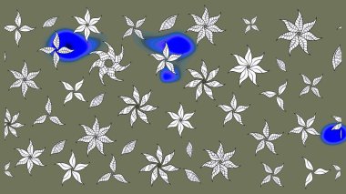 Güzel kumaş deseni. Çiçek desenli çizim. Asya tekstil tarzında. Düz Çiçek Elementleri Tasarımı. Raster illüstrasyonu. Renkli Bahar Teması çizim şablonu.