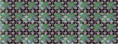 Güzel, parlak, pürüzsüz kumaş, tuval. Çiçek çelengi. Kıvırcık, parlak örgü. Raster illüstrasyonu. Eski moda arka plan. Şablon, pürüzsüz, çiçekli kenar..