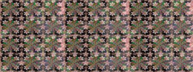 Karalama çiçeği. Güzel kumaş deseni. Düz Çiçek Elementleri Tasarımı. Zentangle soyut çiçekleri. Renkli Bahar Temalı Kusursuz Arkaplan. Raster illüstrasyonu.