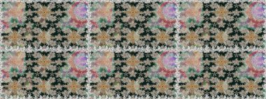 Raster illüstrasyonu. Çiçekli güzel suluboya desen. Gri renklerde.