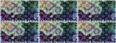 Çiçeklerle suluboya desenli çiçek deseni. Mavi renkli Asya tekstili. Raster illüstrasyonu.