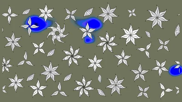 Güzel kumaş deseni. Çiçek desenli çizim. Asya tekstil tarzında. Düz Çiçek Elementleri Tasarımı. Raster illüstrasyonu. Renkli Bahar Teması çizim şablonu.