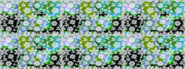 Yeşil renkli çiçekler. Raster düz çiçekleri pürüzsüz desen. Tasarım hediye paketi, tebrik kartları, posterler ve afiş tasarımı.