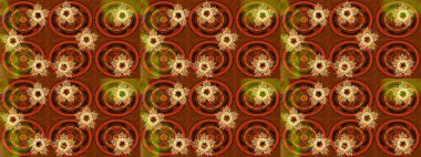 Kahverengi renkli çiçekler. Nazik romantik baskı. Raster güzel bir çiçek deseni çizmiş. Tatil havası. Bahar mevsimi.