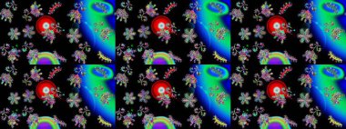 Kar tanelerinin soyut arkaplanı olan şirin bir Noel arkaplanı. Siyah, mavi ve yeşil kar taneleri. Raster illüstrasyonu. Renkler. Noel ve Yeni Yıl moda baskıları için tatil tasarımı.