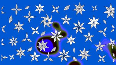 Raster çiçekleri klasik tarzda çizilmiş. Raster illüstrasyonu. Çiçekli yumuşak bir eskiz şekli. Yumuşak, bahar çiçekleri mavi renklerde.