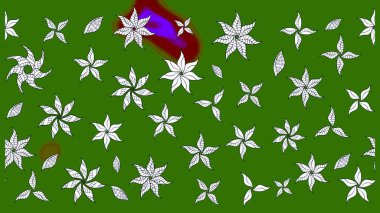 Raster illüstrasyonu. Çizim çiçek deseni duvar kâğıdı olarak kullanılabilir. Yeşil renkte çiçekler.