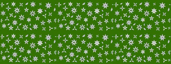 Yeşil renkler üzerine çiçek desenli çizimler, el yapımı papatyalar, papatyalar. Tekrarlayan çiçek arkaplanı, zarif yeşil çiçek duvar kağıdı.