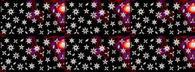 Çiçek desenli raster, siyah çizgi grafik desenli soyut raster arkaplan. Modern stil dokusu.