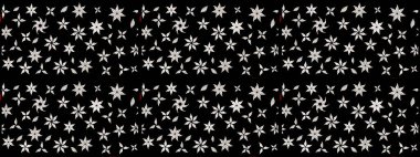 Raster güzel bir çiçek deseni çizmiş. Bahar mevsimi. Tatil havası. Nazik romantik baskı. Siyah renkte çiçekler.