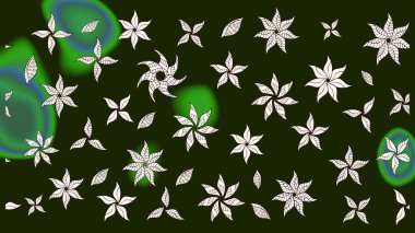 Raster illüstrasyonu. Gri renkli şirin çiçekler. Küçük çiçekli basit bir çiçek çizimi. Moda baskısı, albüm, ambalaj kağıdı, duvar kağıdı için zarif dekoratif süslemeler..